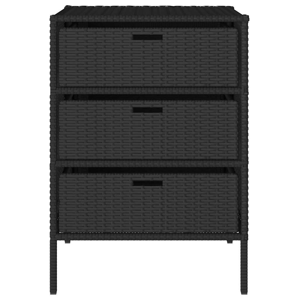 vidaXL Szafka ogrodowa, czarna, 55x59x80 cm, polirattan