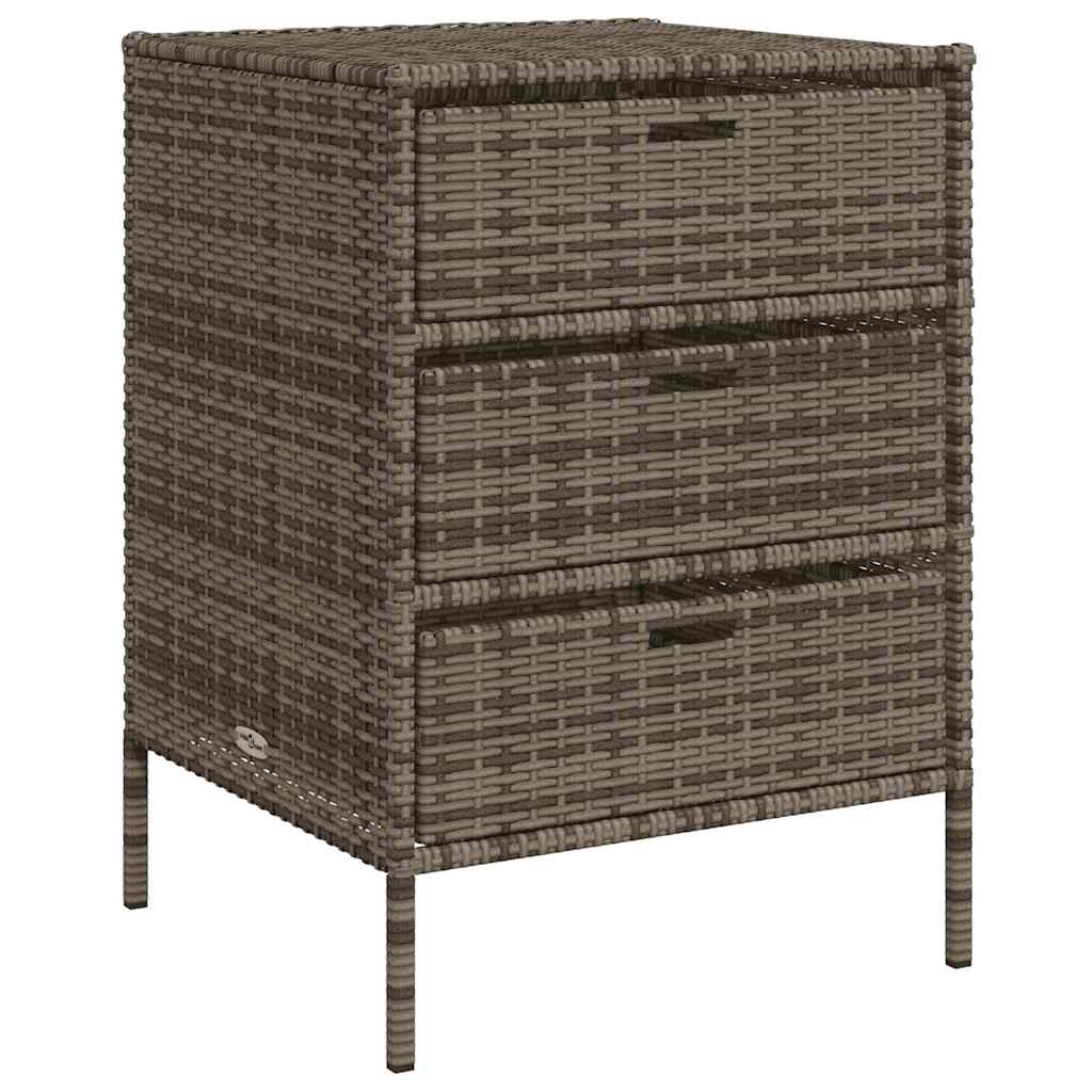 vidaXL Szafka ogrodowa, szara, 55x59x80 cm, polirattan