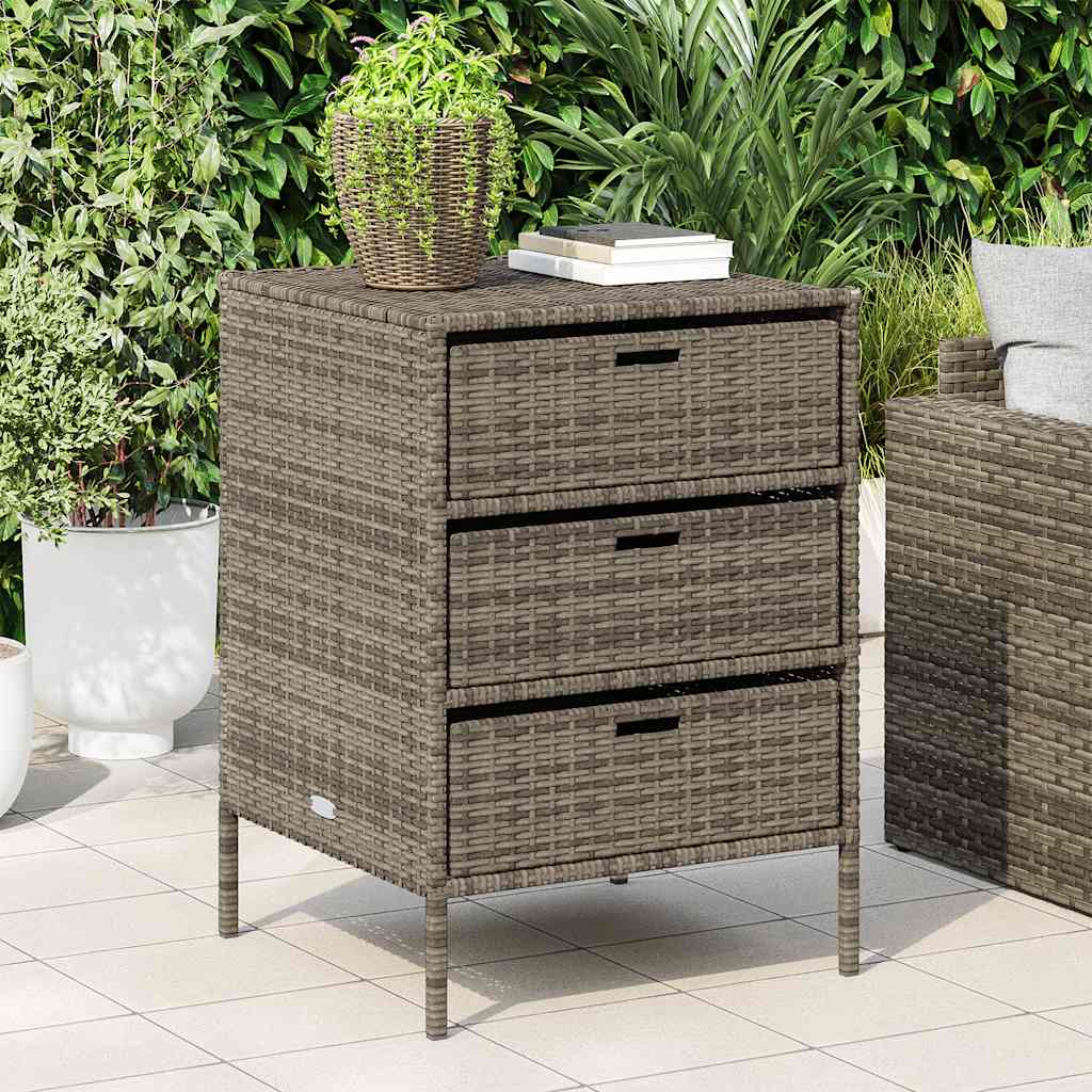 vidaXL Szafka ogrodowa, szara, 55x59x80 cm, polirattan