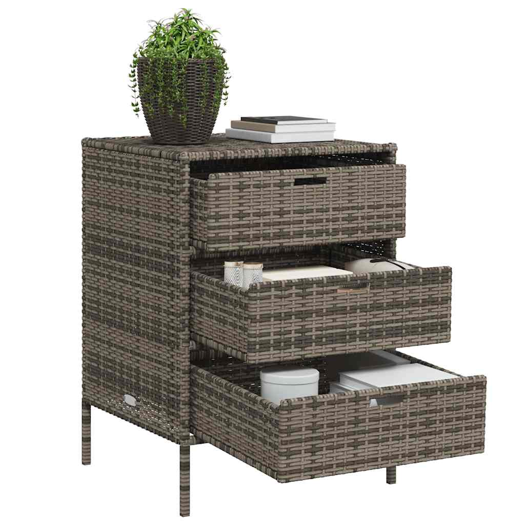 vidaXL Szafka ogrodowa, szara, 55x59x80 cm, polirattan