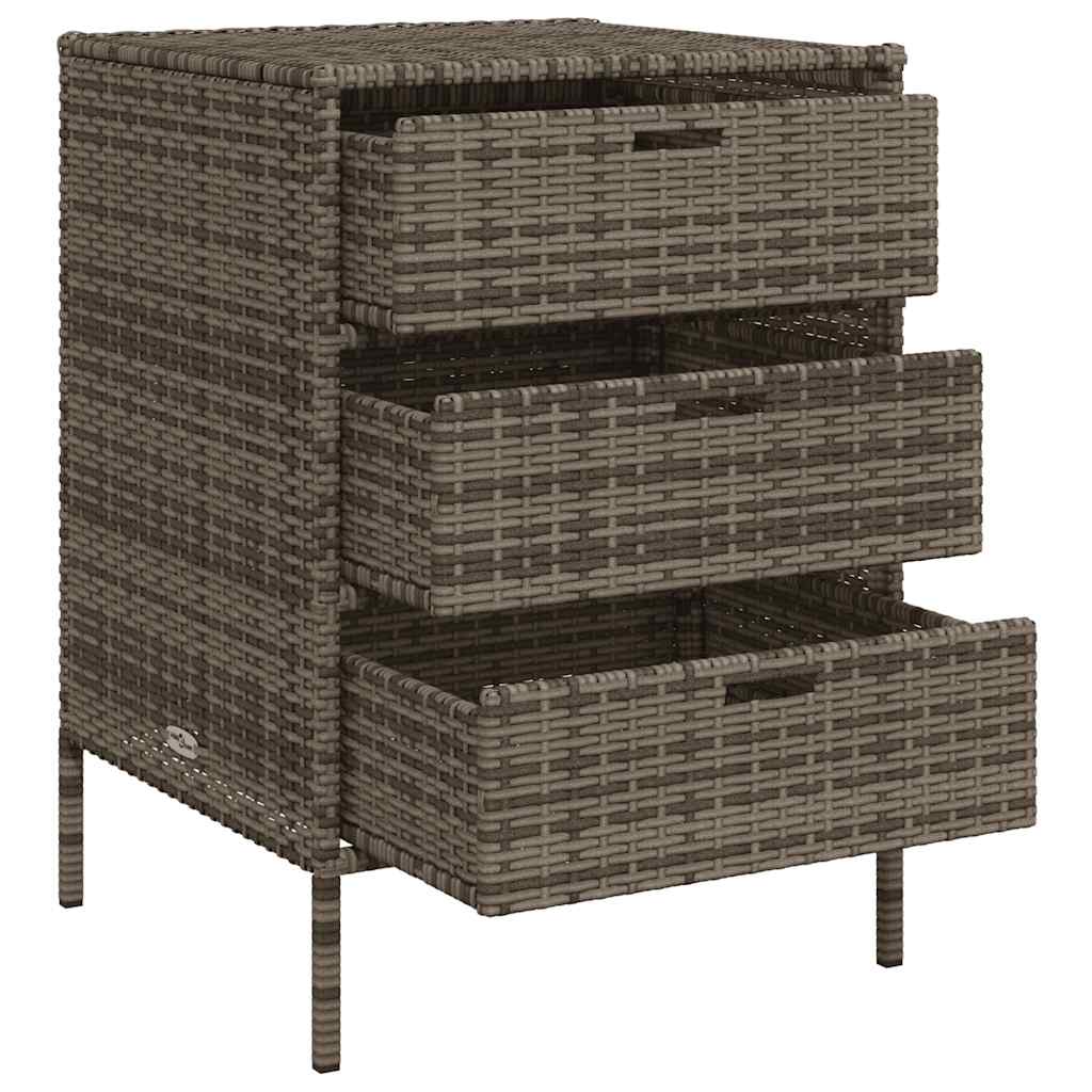 vidaXL Szafka ogrodowa, szara, 55x59x80 cm, polirattan