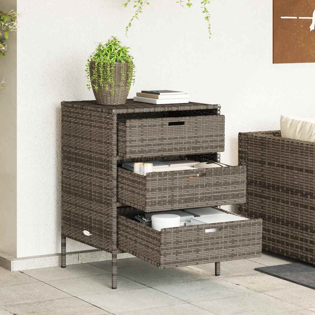 vidaXL Szafka ogrodowa, szara, 55x59x80 cm, polirattan