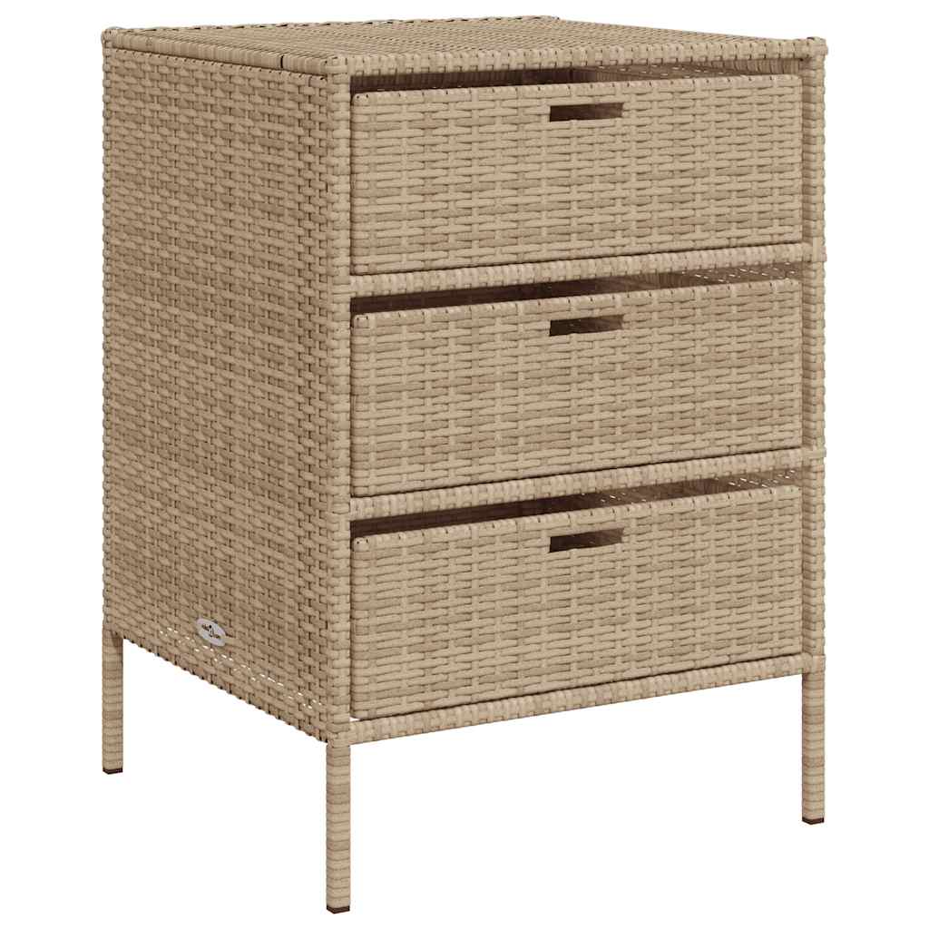 vidaXL Szafka ogrodowa, beżowa, 55x59x80 cm, polirattan
