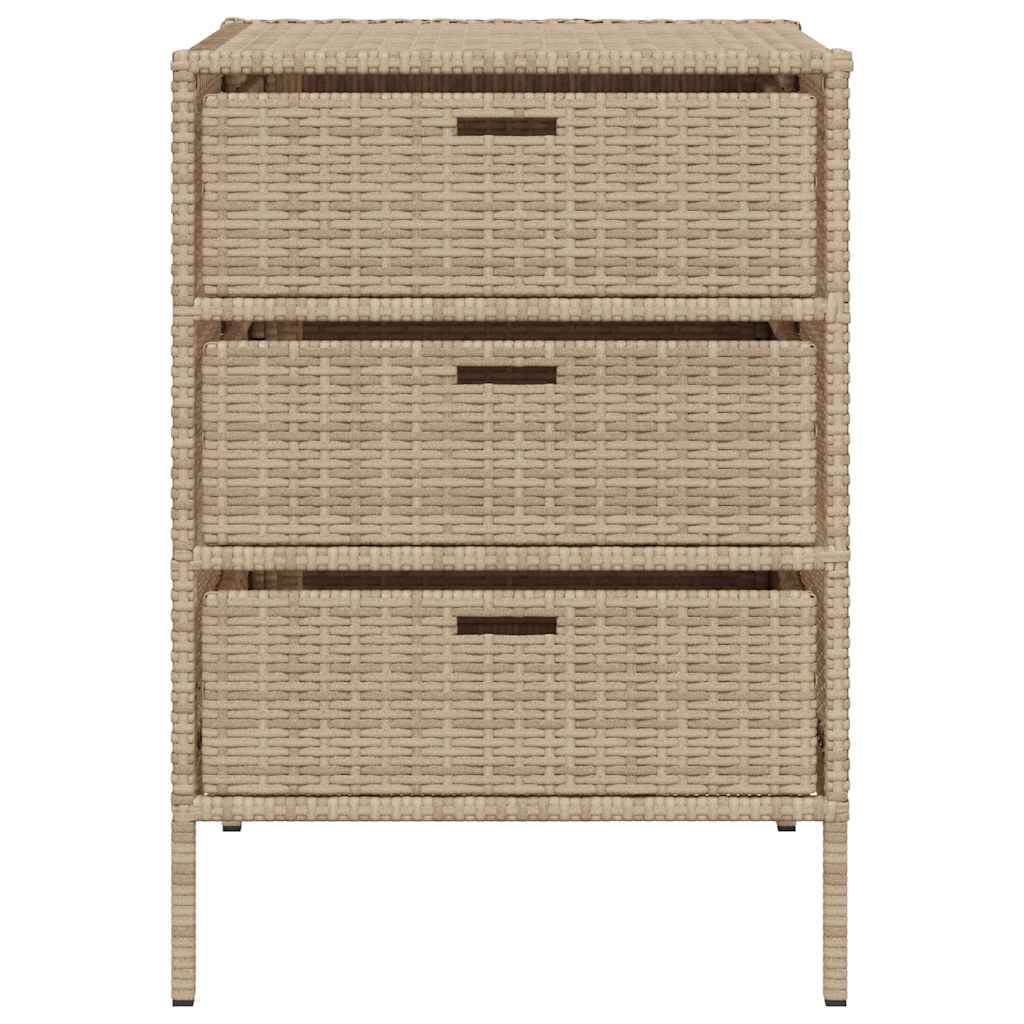 vidaXL Szafka ogrodowa, beżowa, 55x59x80 cm, polirattan