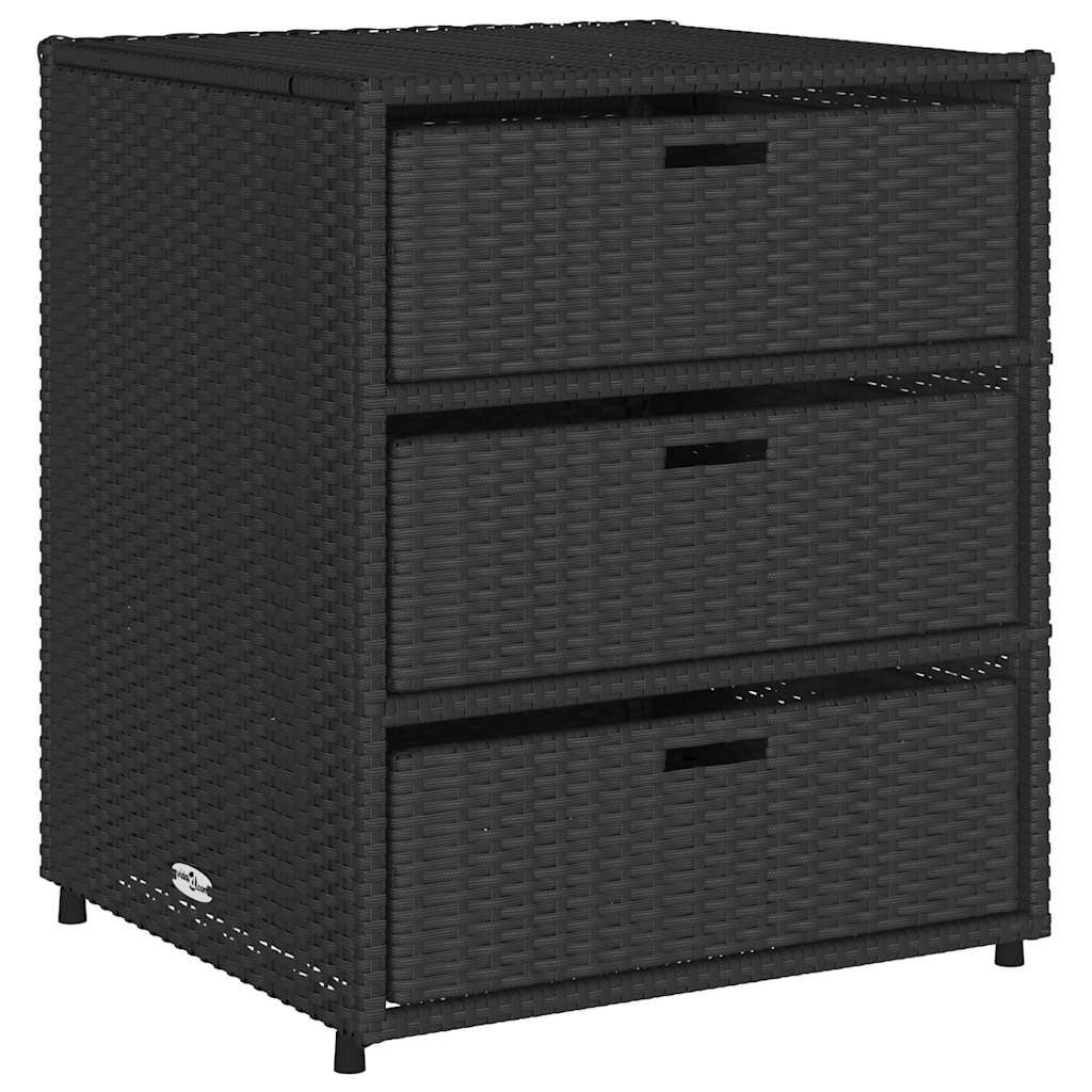 vidaXL Szafka ogrodowa, czarna, 55x59x69 cm, polirattan