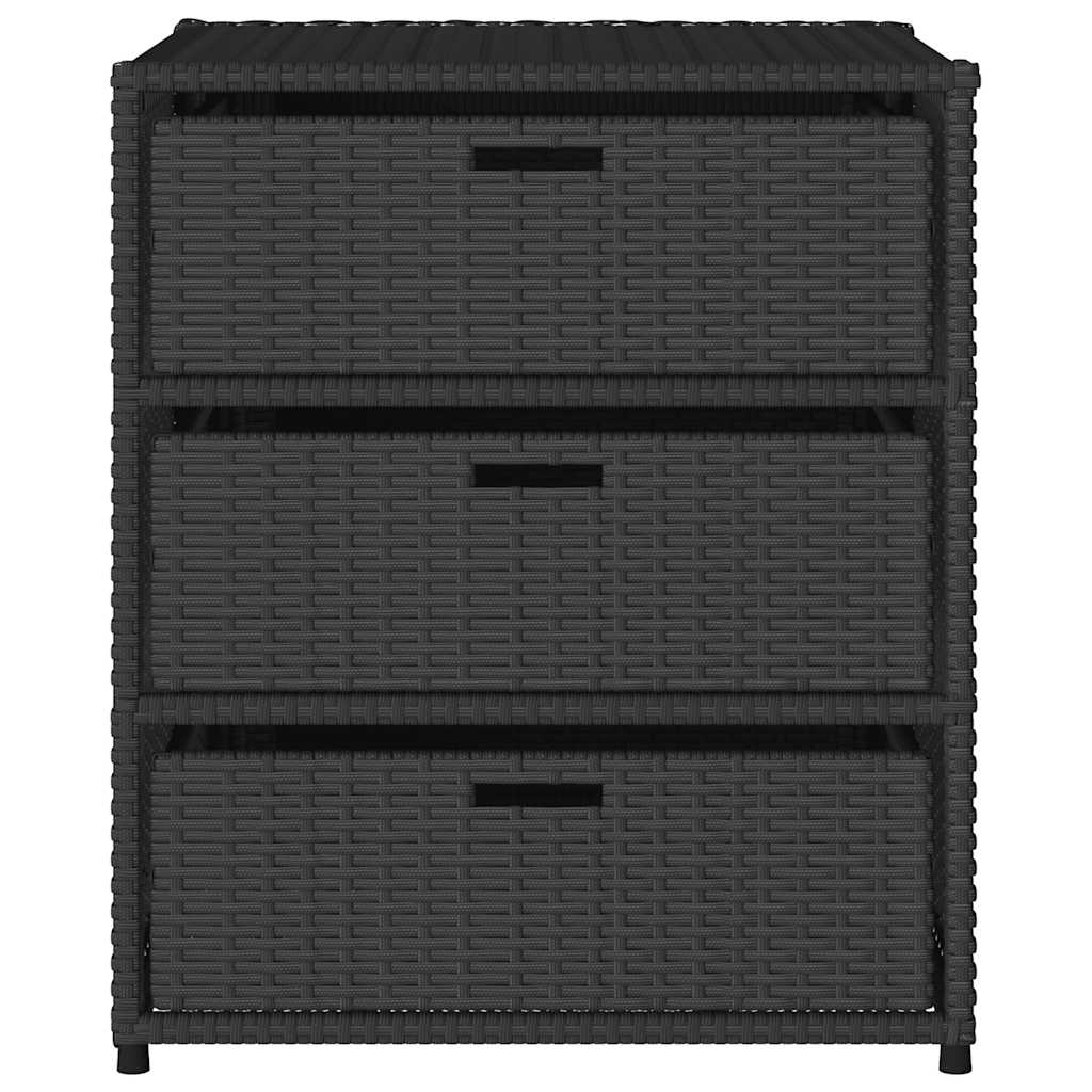 vidaXL Szafka ogrodowa, czarna, 55x59x69 cm, polirattan