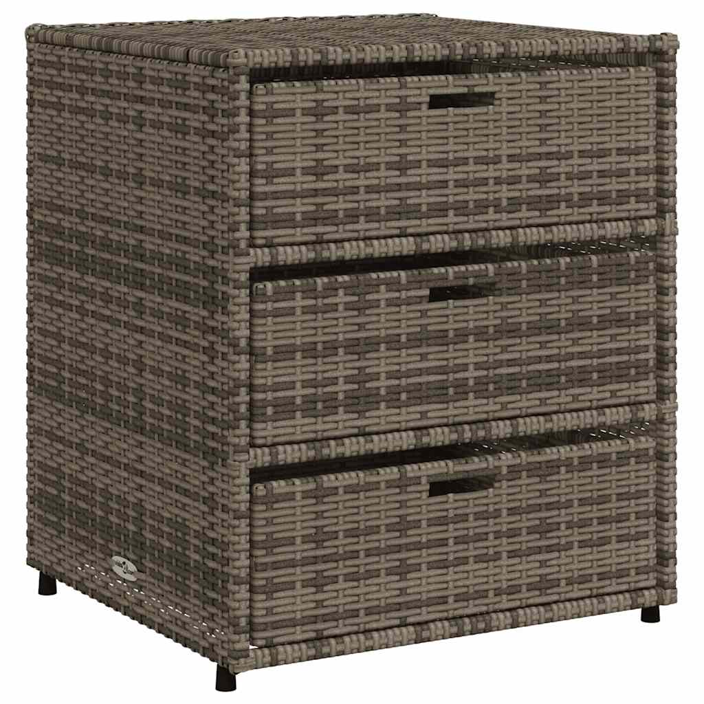 vidaXL Szafka ogrodowa, szara, 55x59x69 cm, polirattan