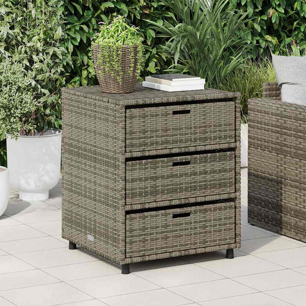 vidaXL Szafka ogrodowa, szara, 55x59x69 cm, polirattan