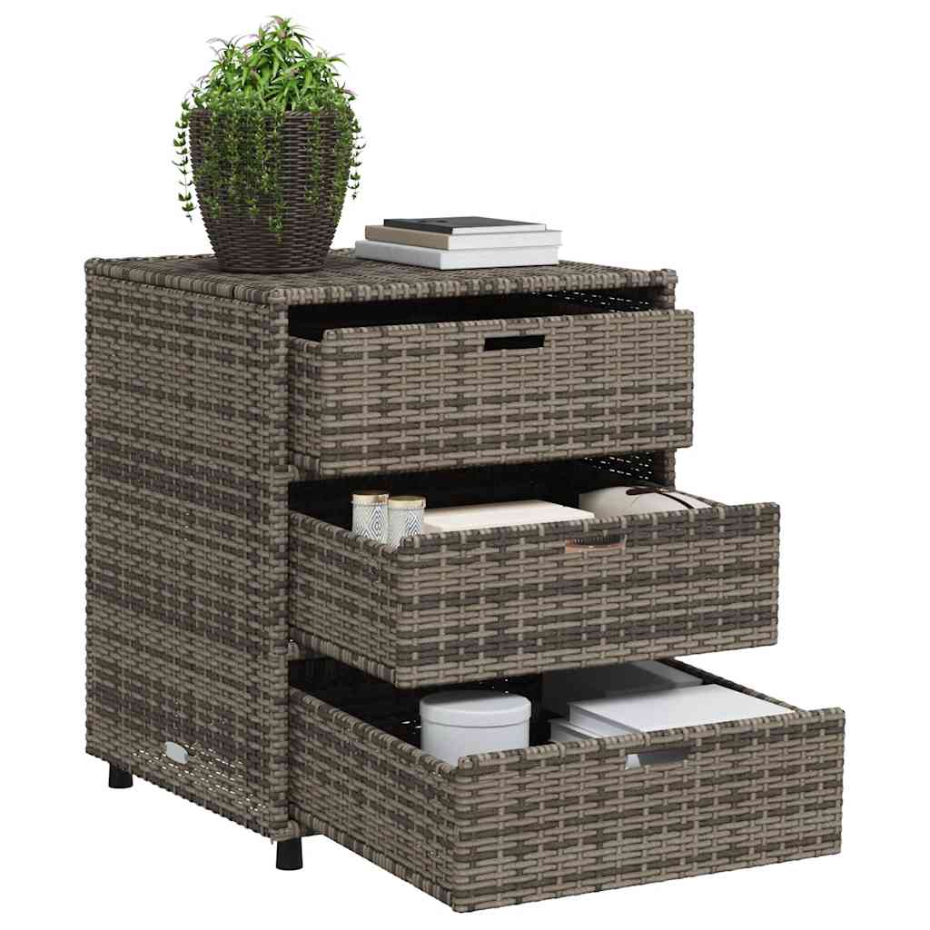 vidaXL Szafka ogrodowa, szara, 55x59x69 cm, polirattan