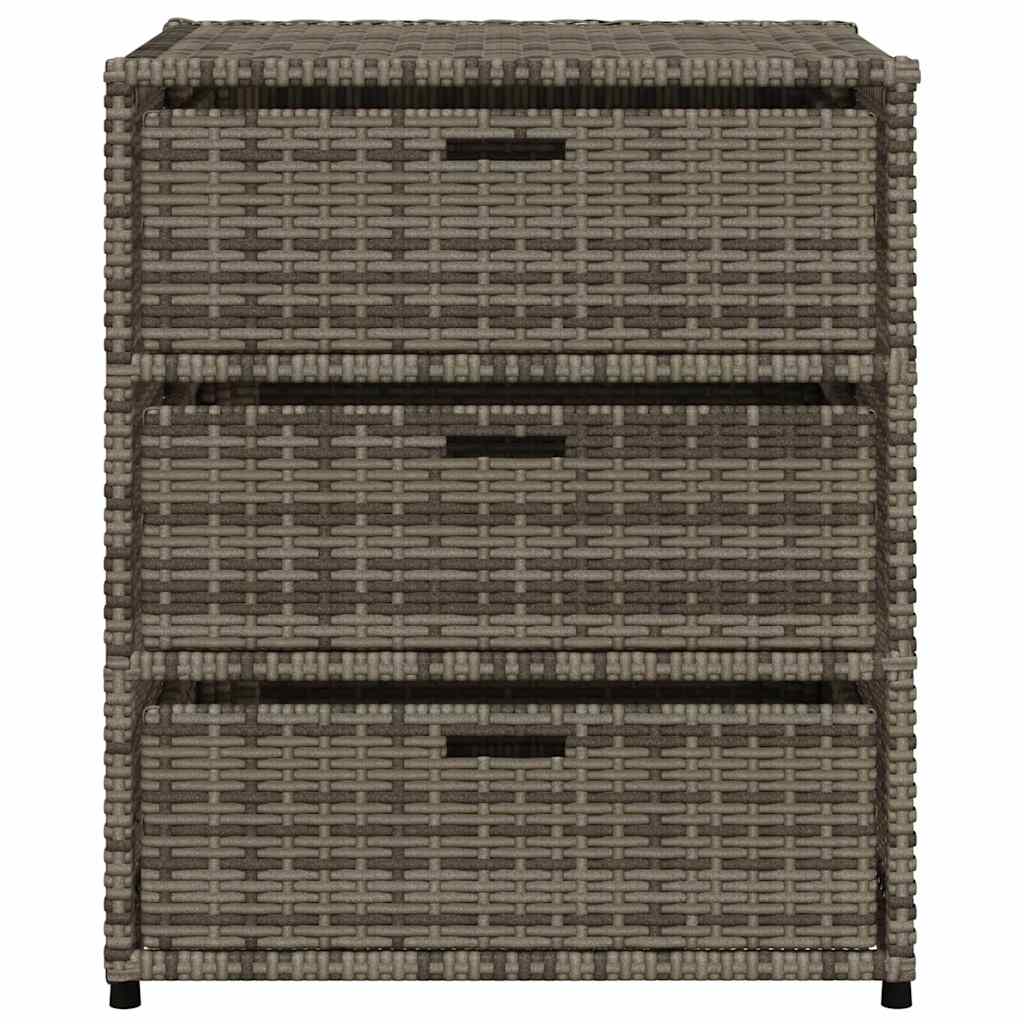 vidaXL Szafka ogrodowa, szara, 55x59x69 cm, polirattan
