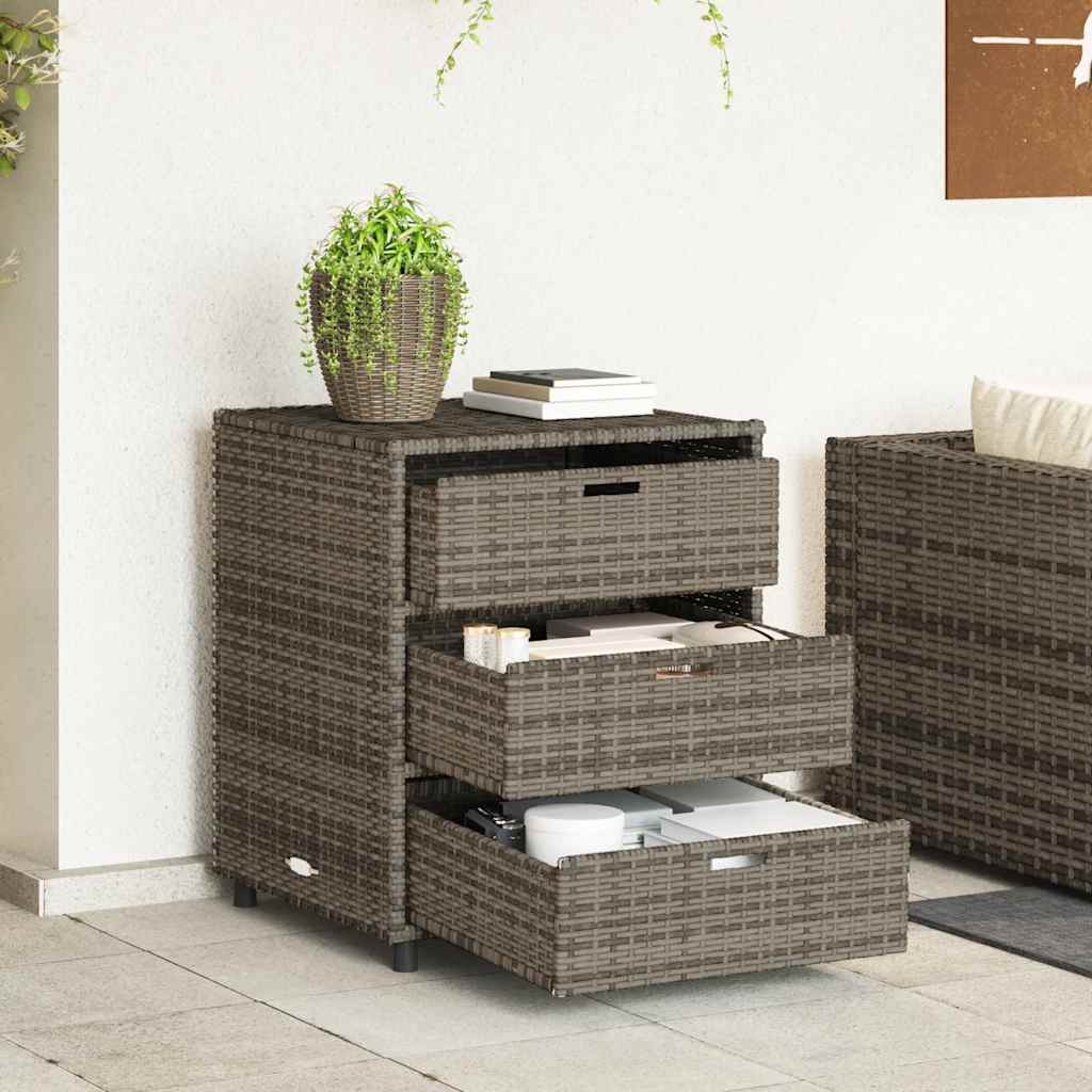 vidaXL Szafka ogrodowa, szara, 55x59x69 cm, polirattan