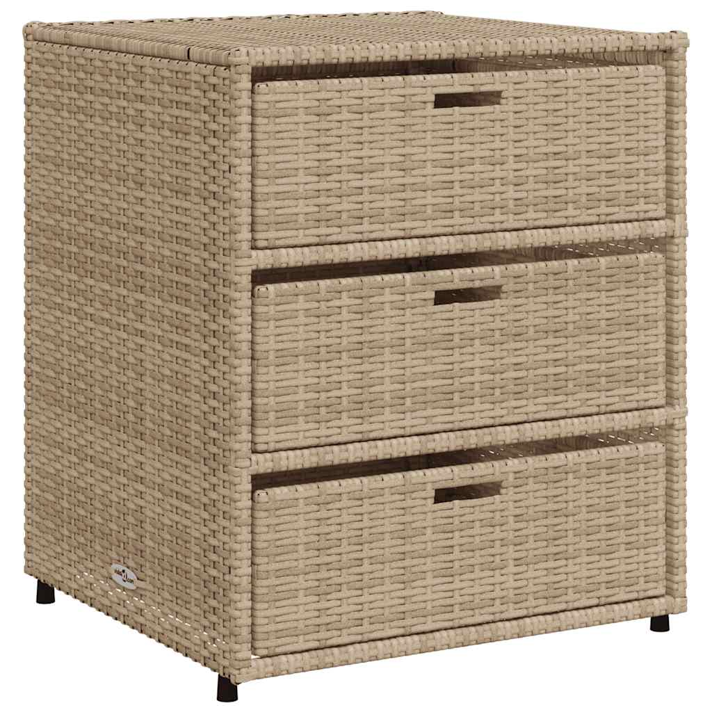 vidaXL Szafka ogrodowa, beżowa, 55x59x69 cm, polirattan