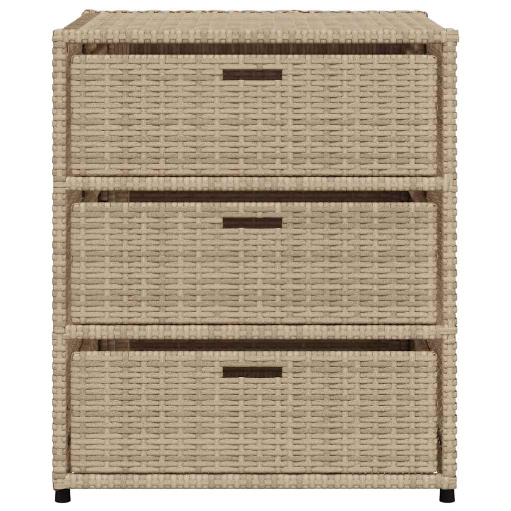 vidaXL Szafka ogrodowa, beżowa, 55x59x69 cm, polirattan