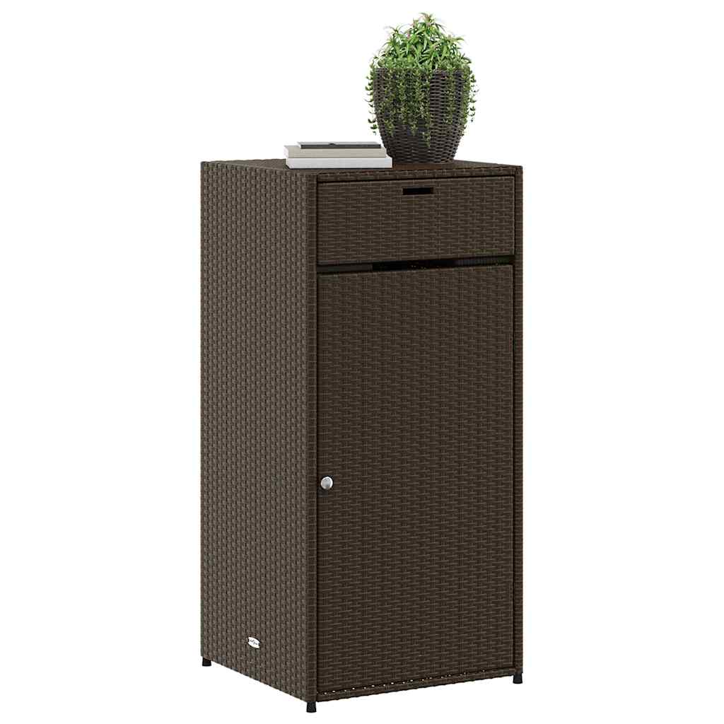 vidaXL Szafka ogrodowa, brązowa, 55x55x111 cm, polirattan