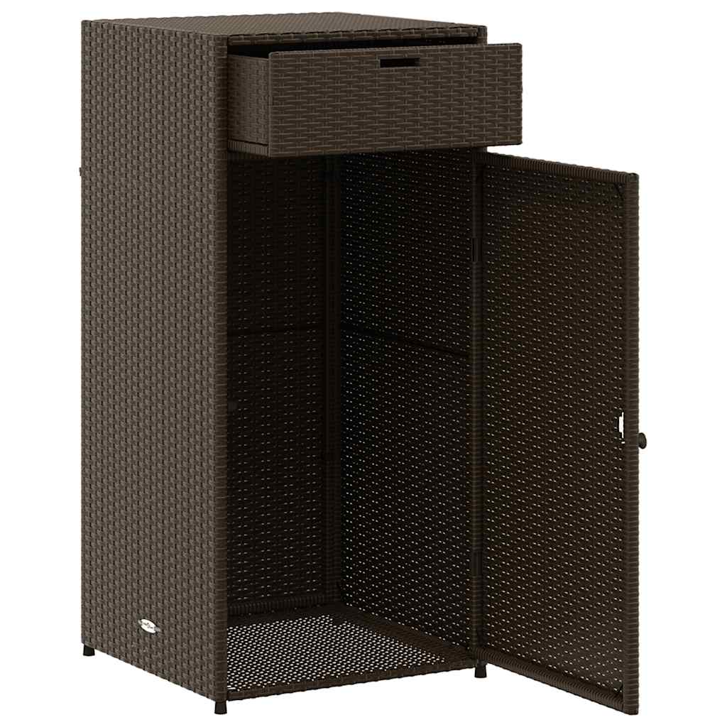 vidaXL Szafka ogrodowa, brązowa, 55x55x111 cm, polirattan