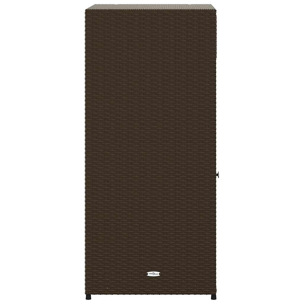 vidaXL Szafka ogrodowa, brązowa, 55x55x111 cm, polirattan