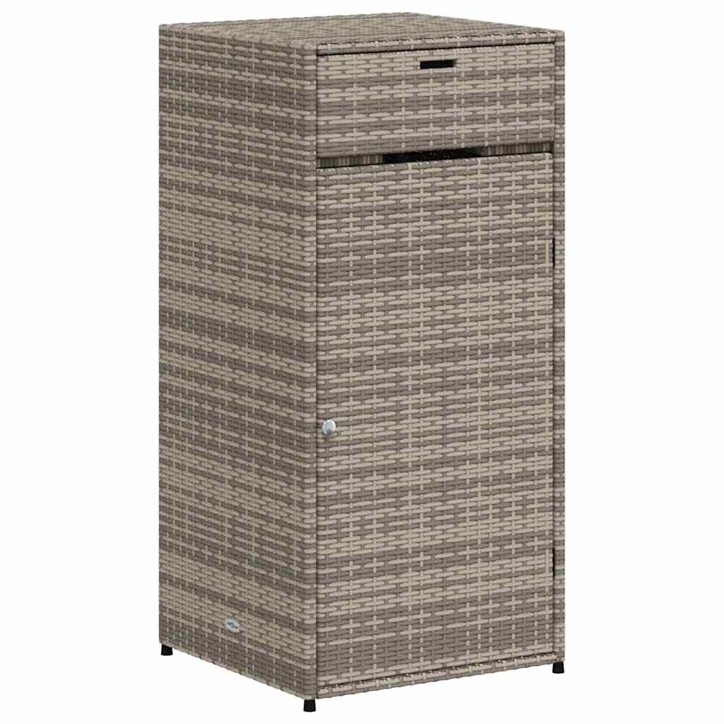 vidaXL Szafka ogrodowa, szara, 55x55x111 cm,polirattan