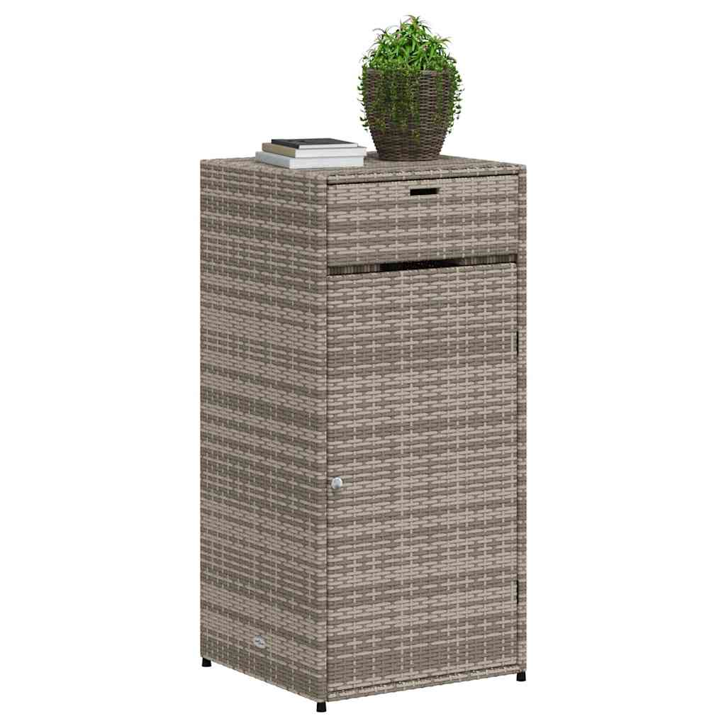 vidaXL Szafka ogrodowa, szara, 55x55x111 cm,polirattan