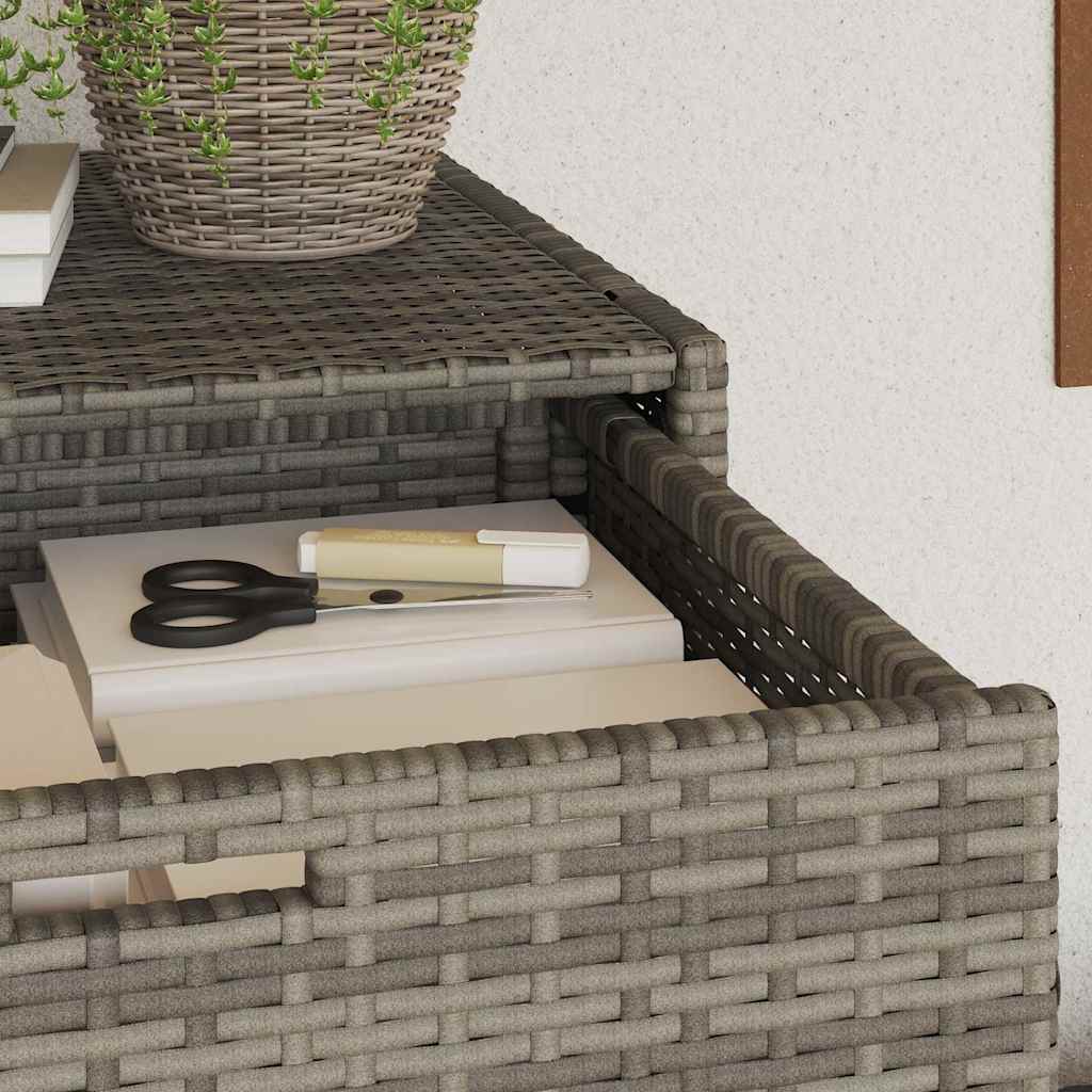 vidaXL Szafka ogrodowa, szara, 55x55x111 cm,polirattan