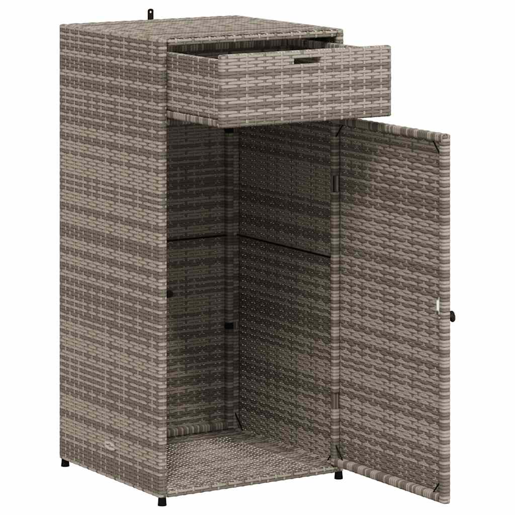 vidaXL Szafka ogrodowa, szara, 55x55x111 cm,polirattan