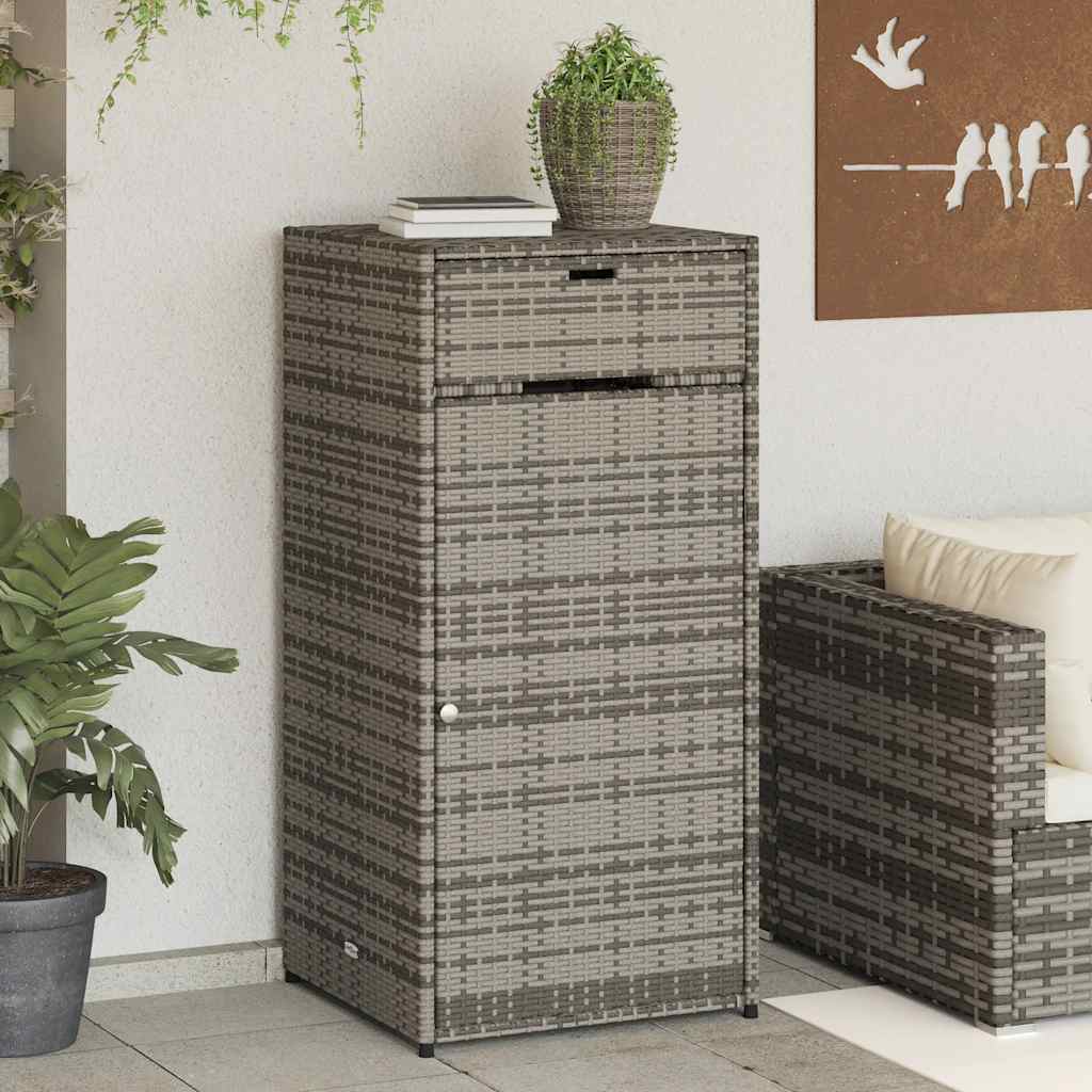 vidaXL Szafka ogrodowa, szara, 55x55x111 cm,polirattan