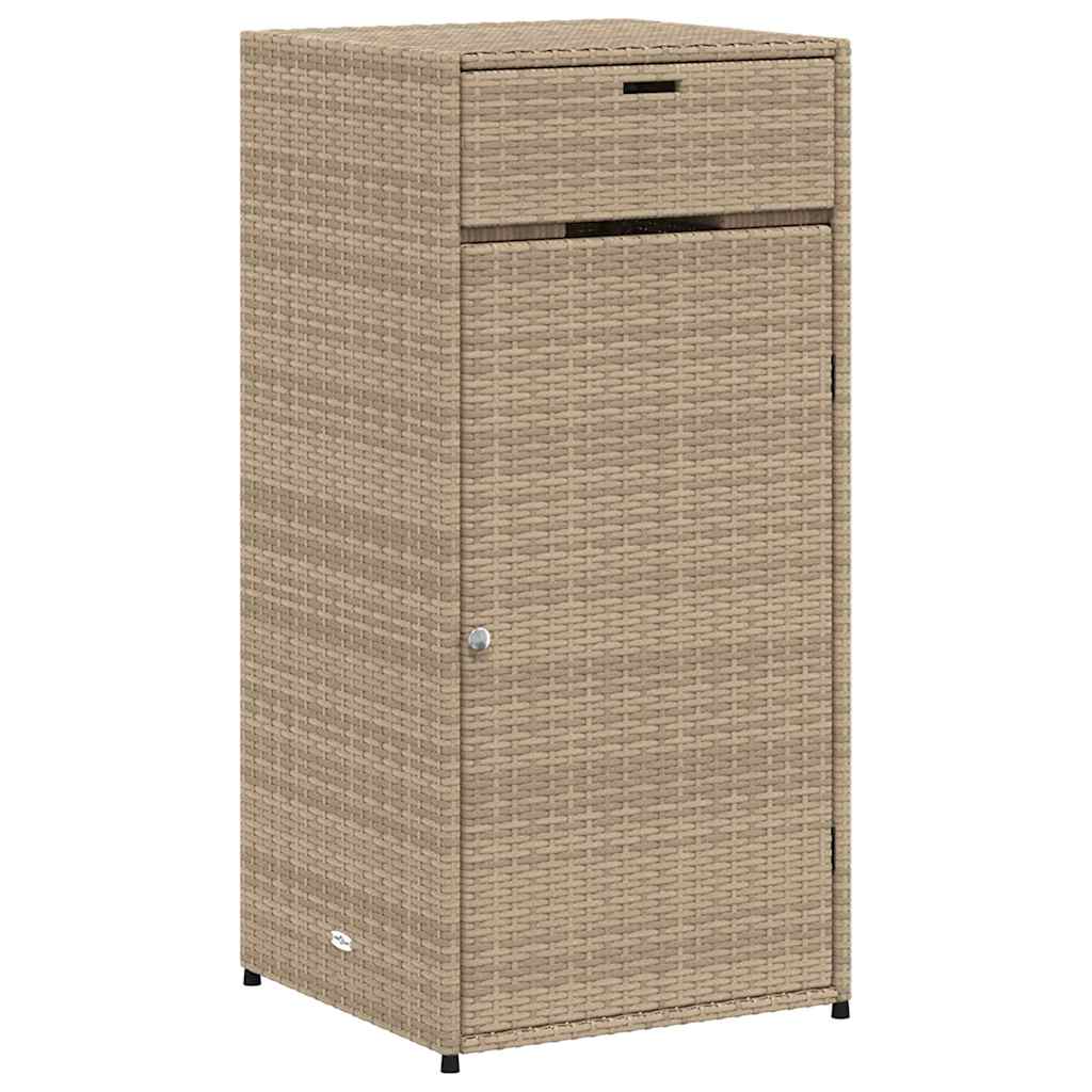vidaXL Szafka ogrodowa, beżowa, 55x55x111 cm, polirattan