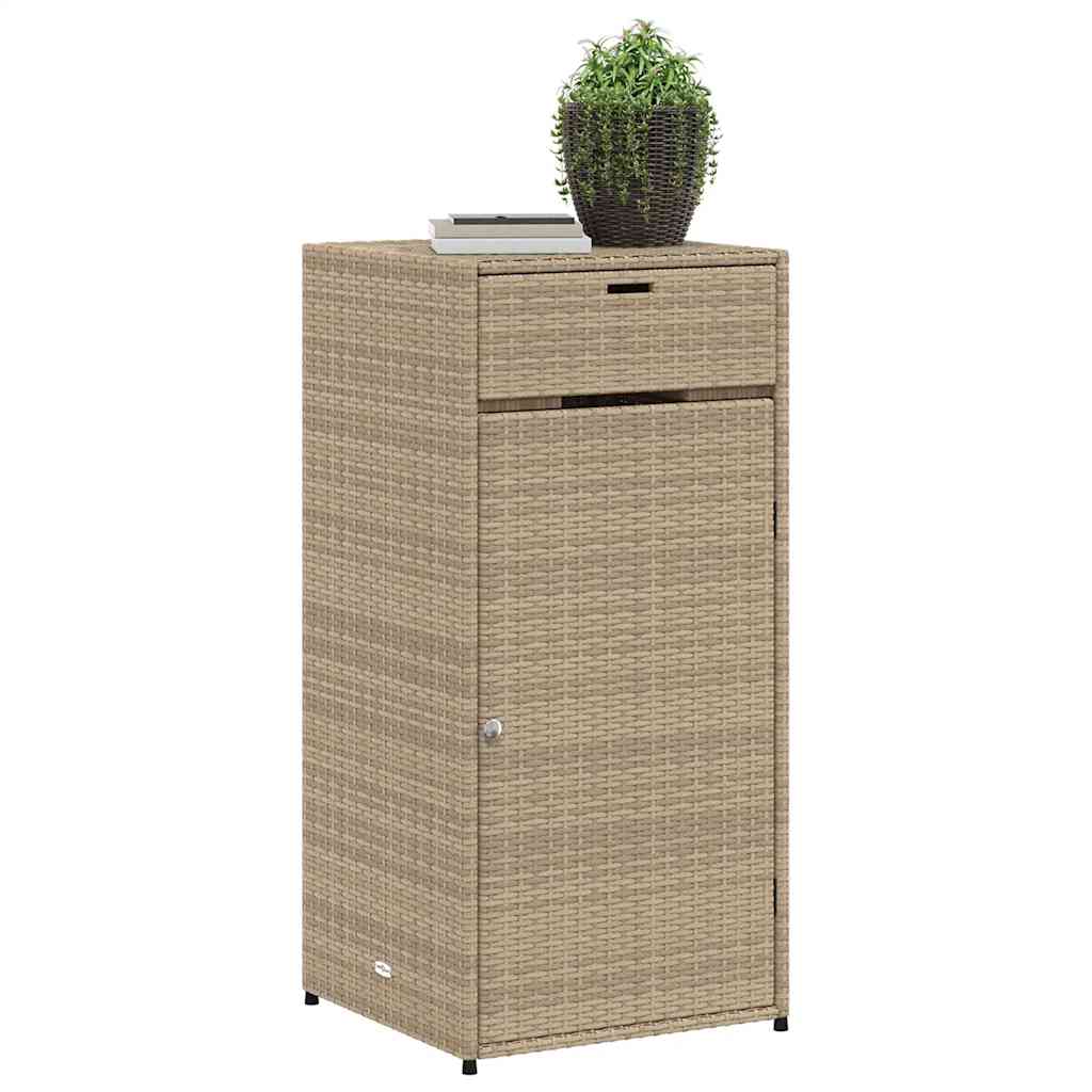 vidaXL Szafka ogrodowa, beżowa, 55x55x111 cm, polirattan