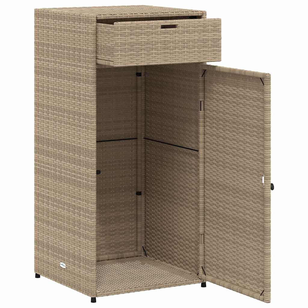 vidaXL Szafka ogrodowa, beżowa, 55x55x111 cm, polirattan