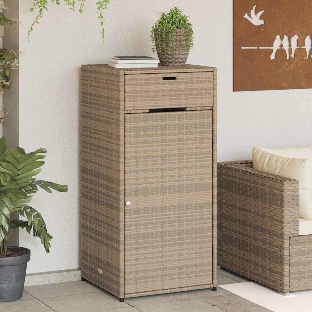 vidaXL Szafka ogrodowa, beżowa, 55x55x111 cm, polirattan