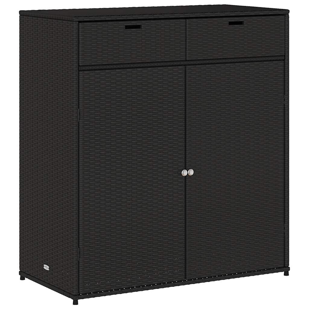 vidaXL Szafka ogrodowa, czarna, 105x55x113 cm, polirattan