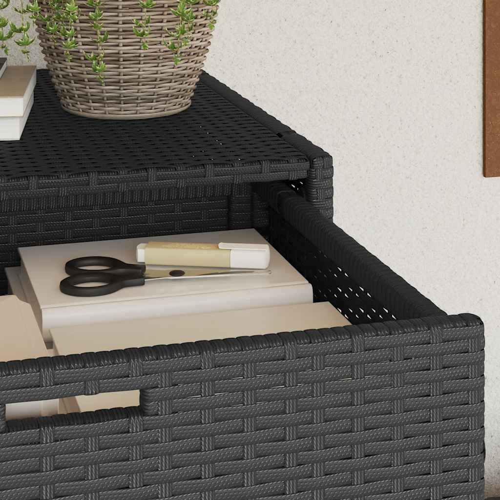 vidaXL Szafka ogrodowa, czarna, 105x55x113 cm, polirattan
