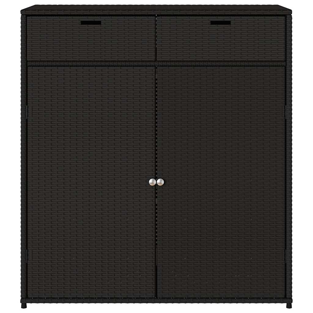 vidaXL Szafka ogrodowa, czarna, 105x55x113 cm, polirattan