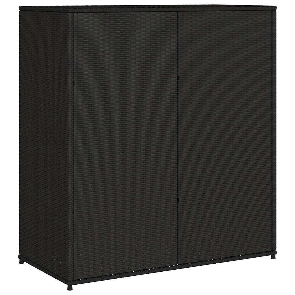 vidaXL Szafka ogrodowa, czarna, 105x55x113 cm, polirattan
