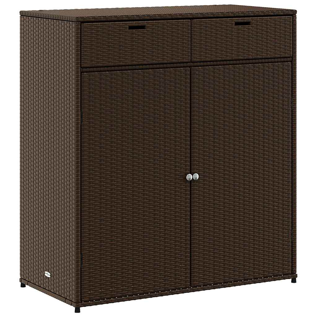 vidaXL Szafka ogrodowa, brązowa, 105x55x113 cm, polirattan