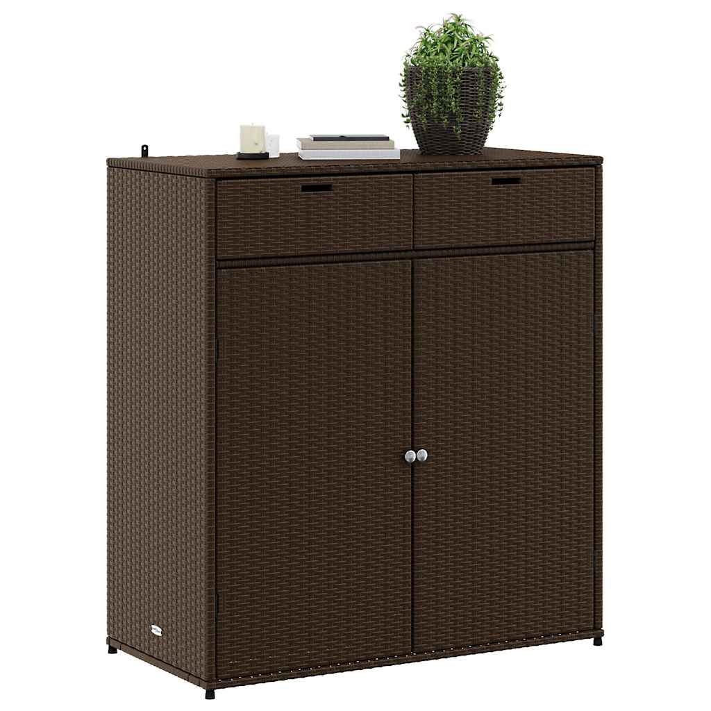 vidaXL Szafka ogrodowa, brązowa, 105x55x113 cm, polirattan