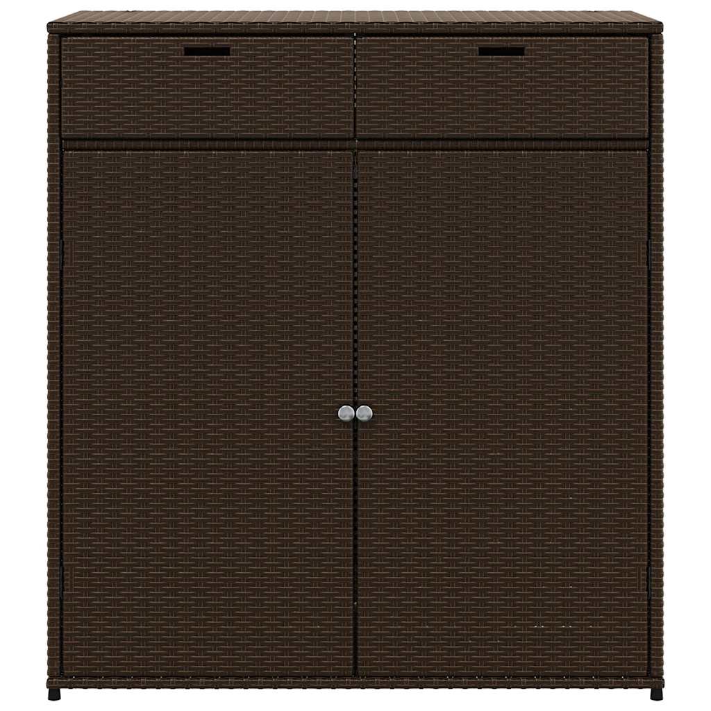 vidaXL Szafka ogrodowa, brązowa, 105x55x113 cm, polirattan