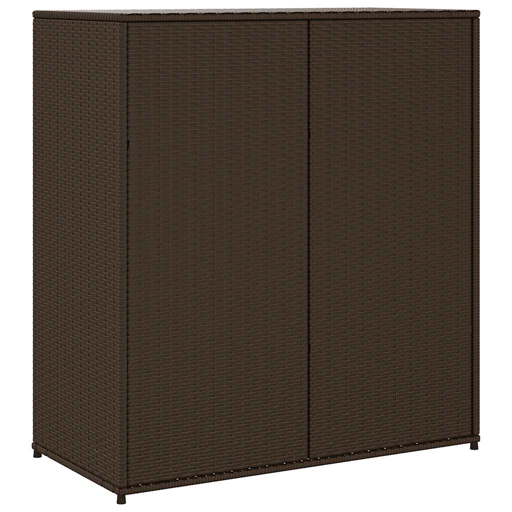vidaXL Szafka ogrodowa, brązowa, 105x55x113 cm, polirattan