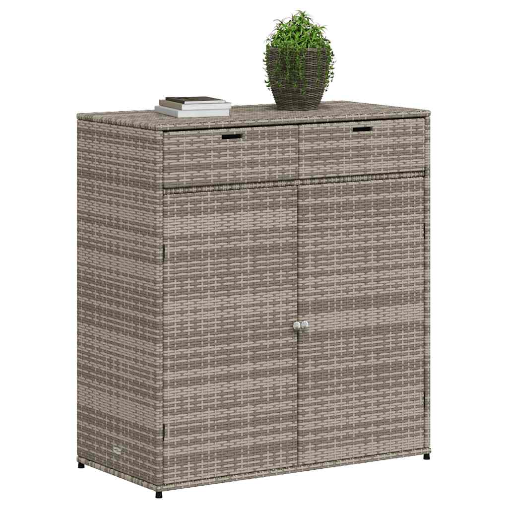 vidaXL Szafka ogrodowa, szara, 105x55x113 cm, polirattan