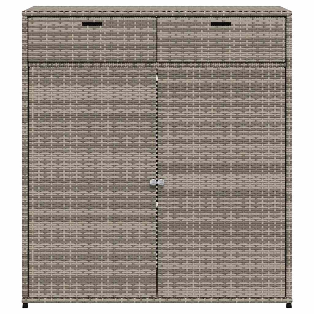 vidaXL Szafka ogrodowa, szara, 105x55x113 cm, polirattan
