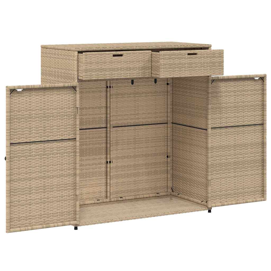 vidaXL Szafka ogrodowa, szara, 105x55x113 cm, polirattan