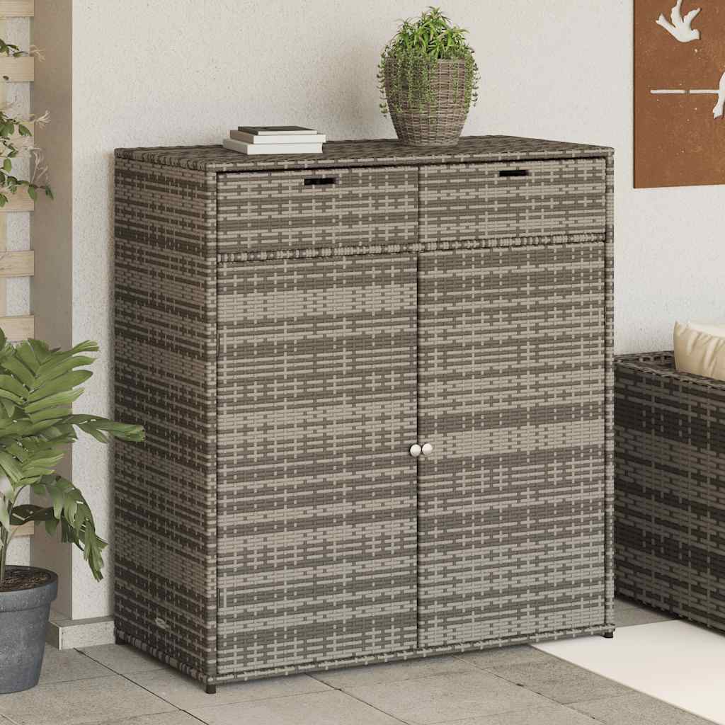 vidaXL Szafka ogrodowa, szara, 105x55x113 cm, polirattan