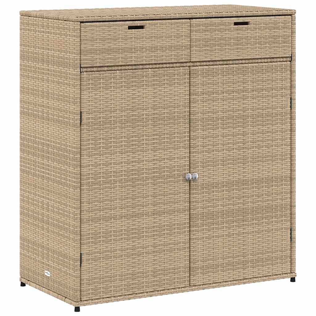 vidaXL Szafka ogrodowa, beżowa, 105x55x113 cm, polirattan