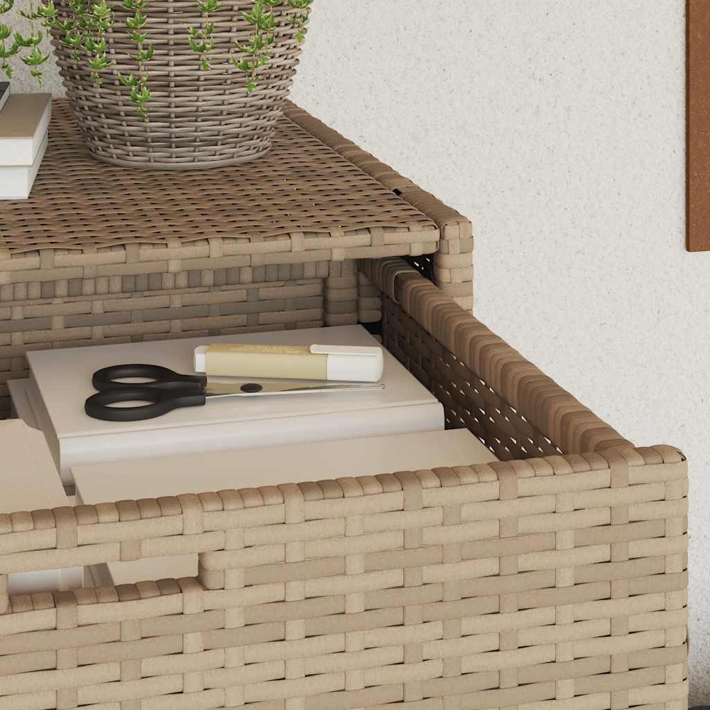 vidaXL Szafka ogrodowa, beżowa, 105x55x113 cm, polirattan