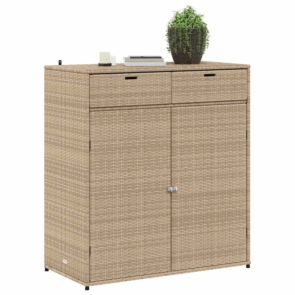 vidaXL Szafka ogrodowa, beżowa, 105x55x113 cm, polirattan