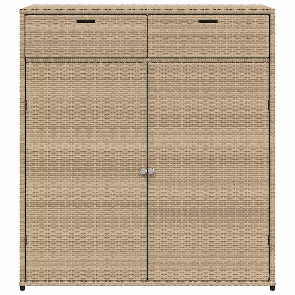 vidaXL Szafka ogrodowa, beżowa, 105x55x113 cm, polirattan