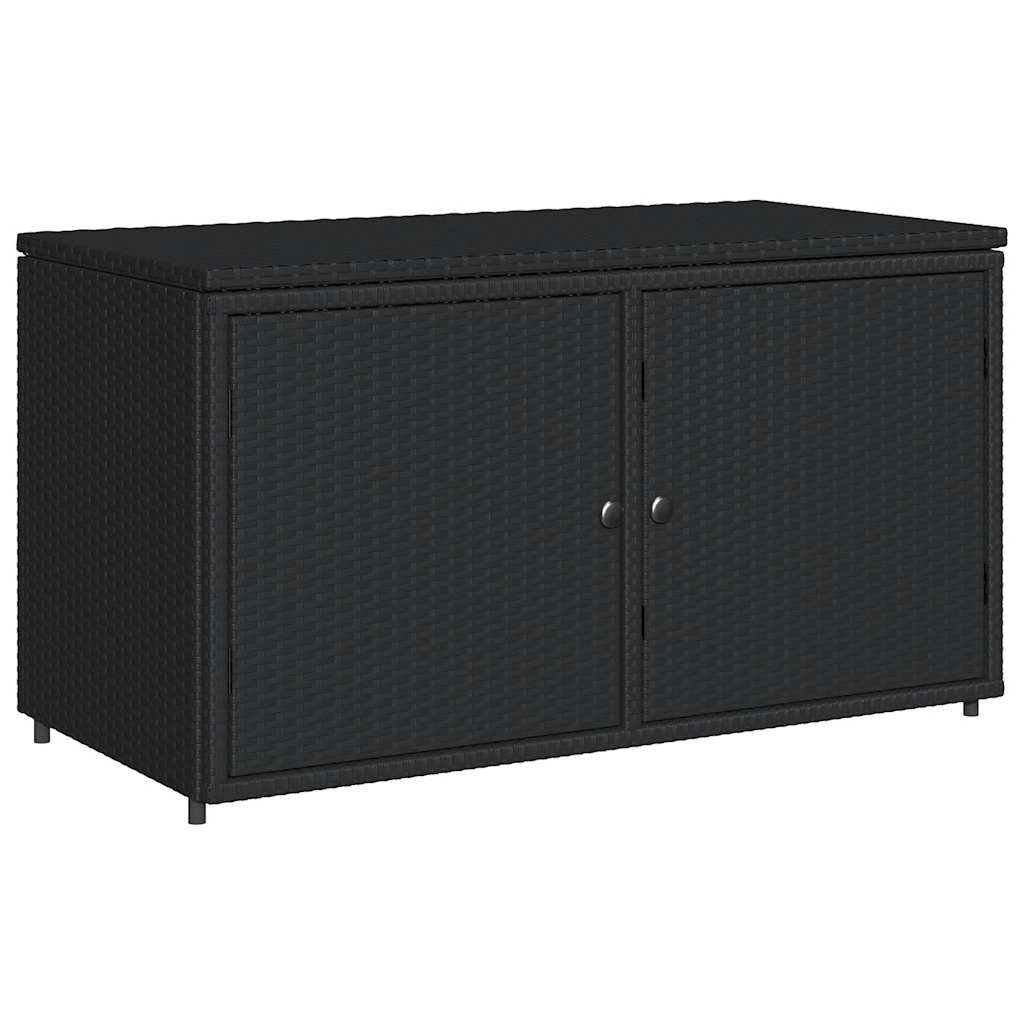 vidaXL Szafka ogrodowa, czarna, 110x55x60,5 cm, polirattan