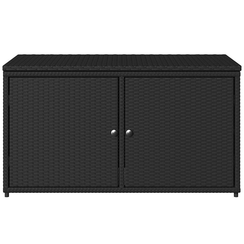 vidaXL Szafka ogrodowa, czarna, 110x55x60,5 cm, polirattan