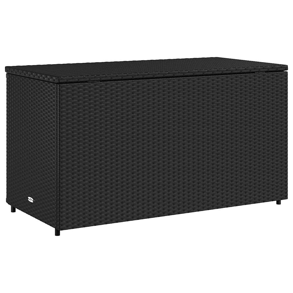 vidaXL Szafka ogrodowa, czarna, 110x55x60,5 cm, polirattan