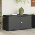 vidaXL Szafka ogrodowa, czarna, 110x55x60,5 cm, polirattan