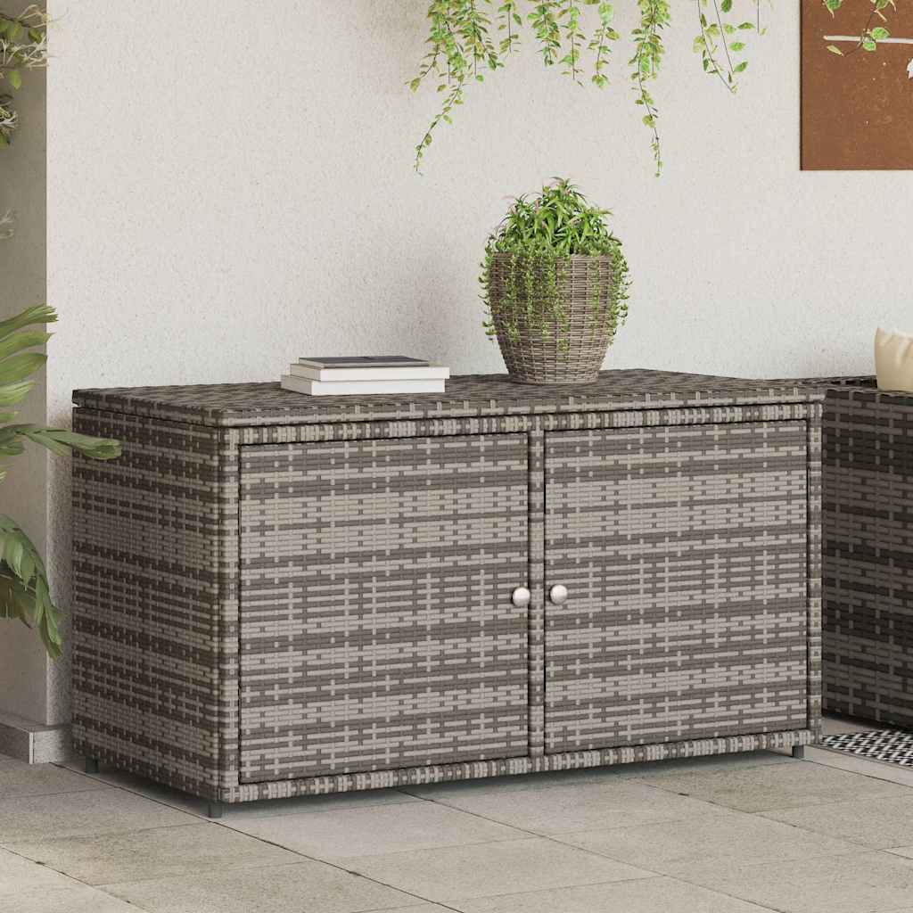 vidaXL Szafka ogrodowa, szara, 110x55x60,5 cm, polirattan